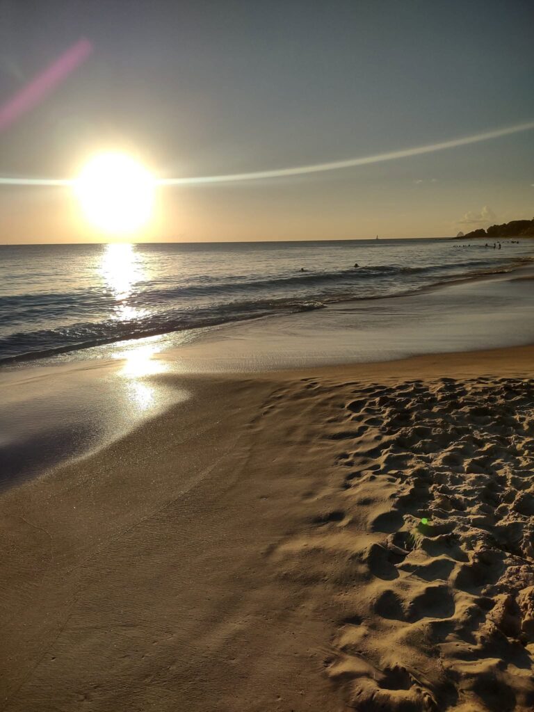 Zachód słońca na plaży les Salines, Martynika